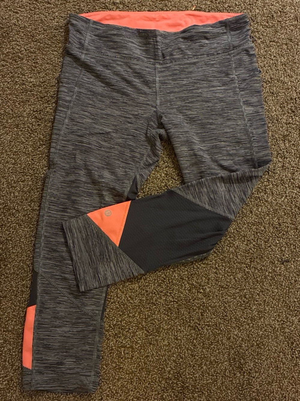 Lululemon Capris Leggings with Coral Trim